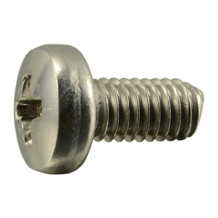 Midwest Fastener M3-0.50 x 6 mm Phillips Pan Machine Screw, Plain A2 Stainless Steel, 40 PK 38101